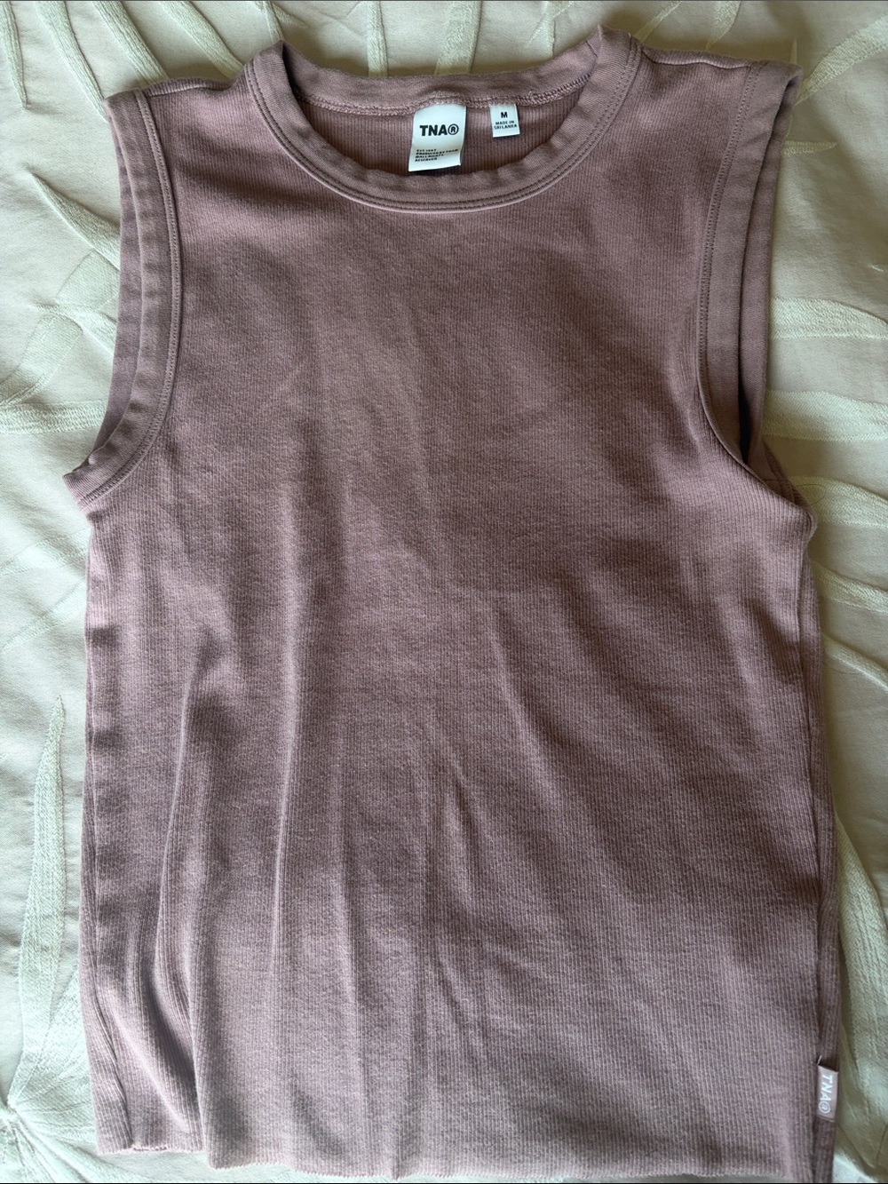 TNA Ribbed Sleeveless Tank in Mauve